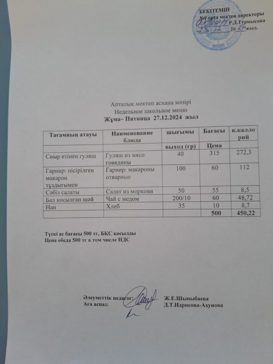 Ас мәзірі