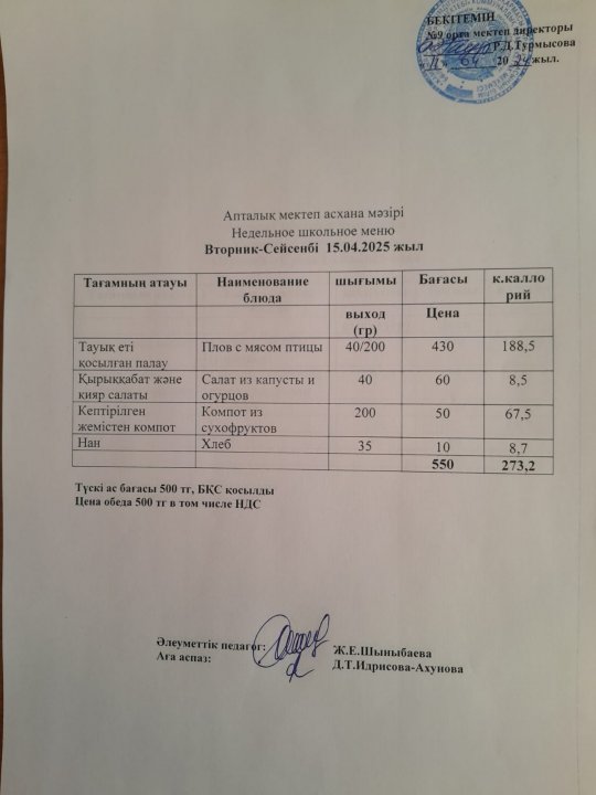 Ас мәзірі